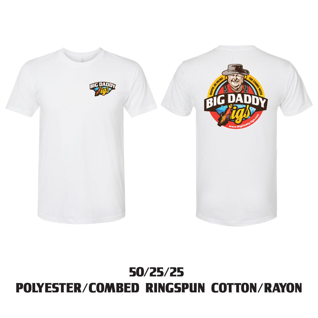 White Short Sleeve Triblend Big Daddy Jigs T-Shirt