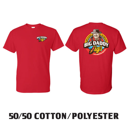 Red Short Sleeve Big Daddy Jigs T-Shirt  /w DryBlend